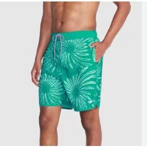 NWT Speedo Size XXL 7" Swim Shorts Swimwear Trunks UPF 50+ Green Beach Vacation